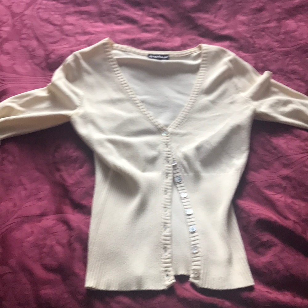 Creme fitted cardigan